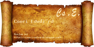 Cseri Edvárd névjegykártya